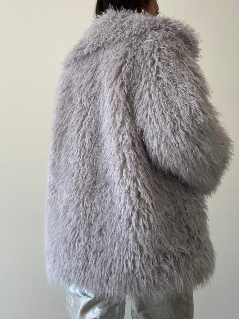 Viola shaggy fur jacket