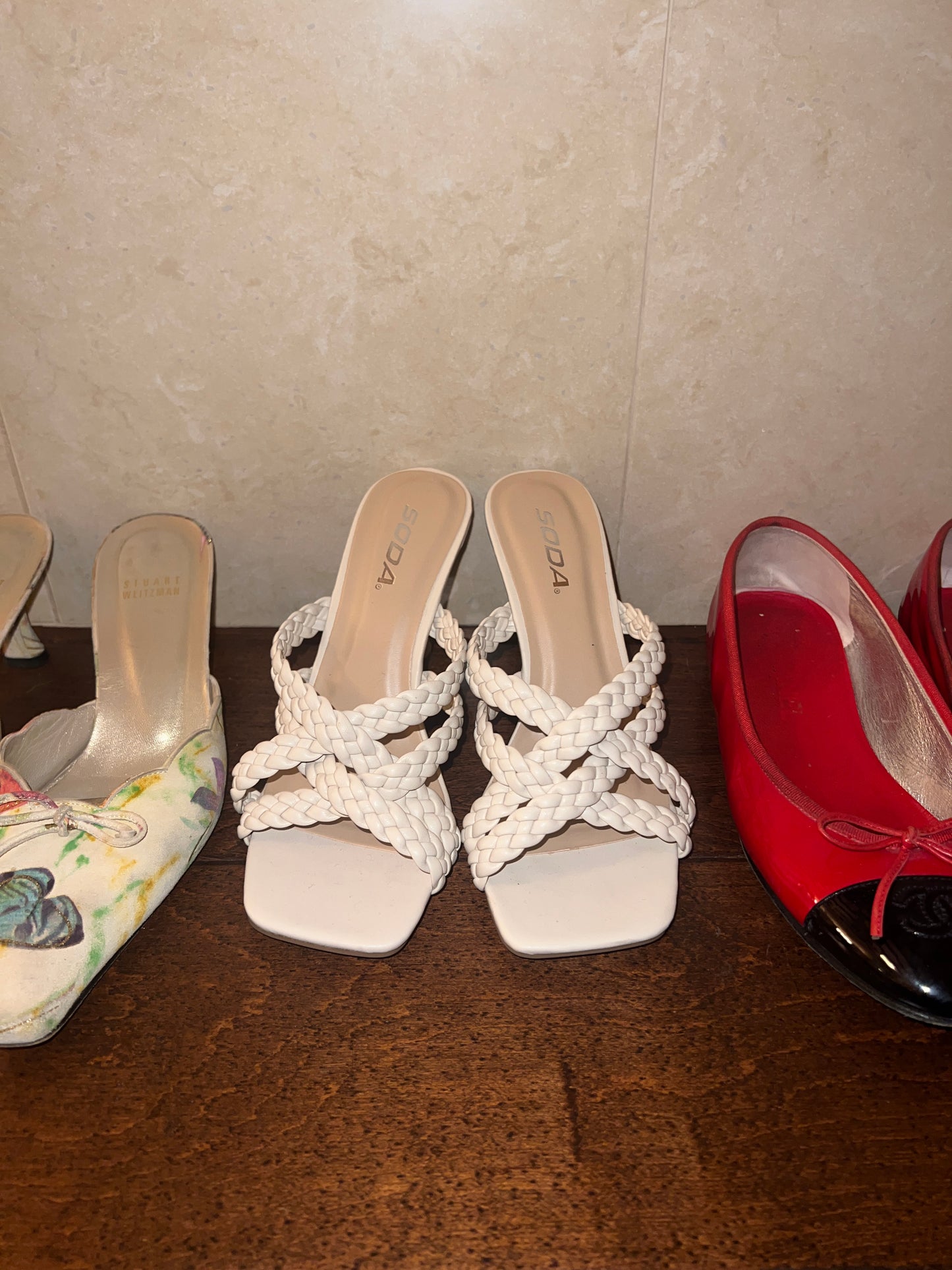 Kellan Double Cross Braided Heels