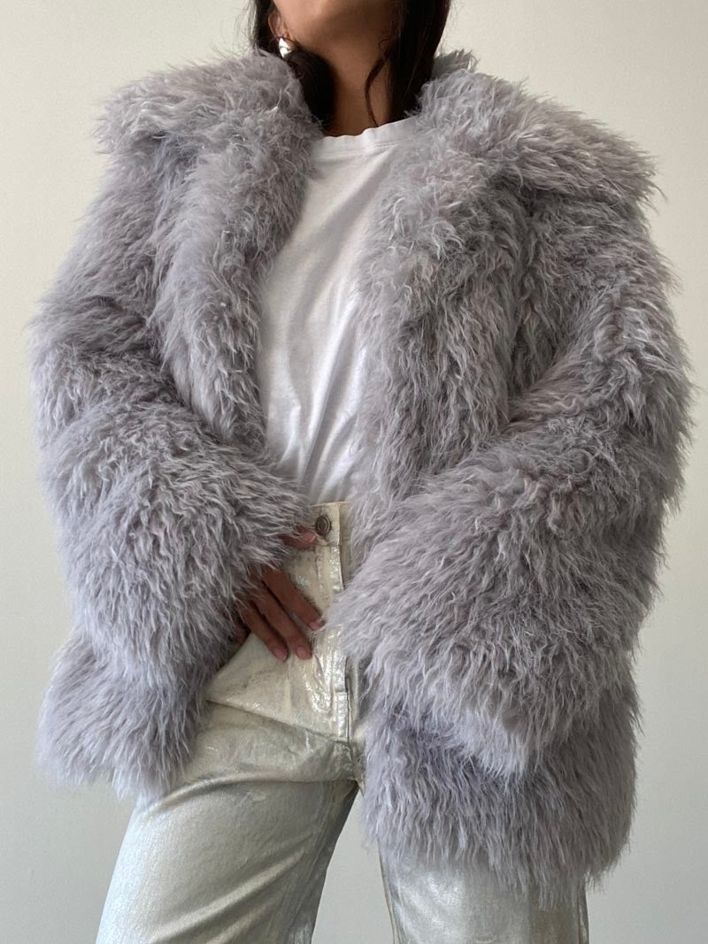 Viola shaggy fur jacket