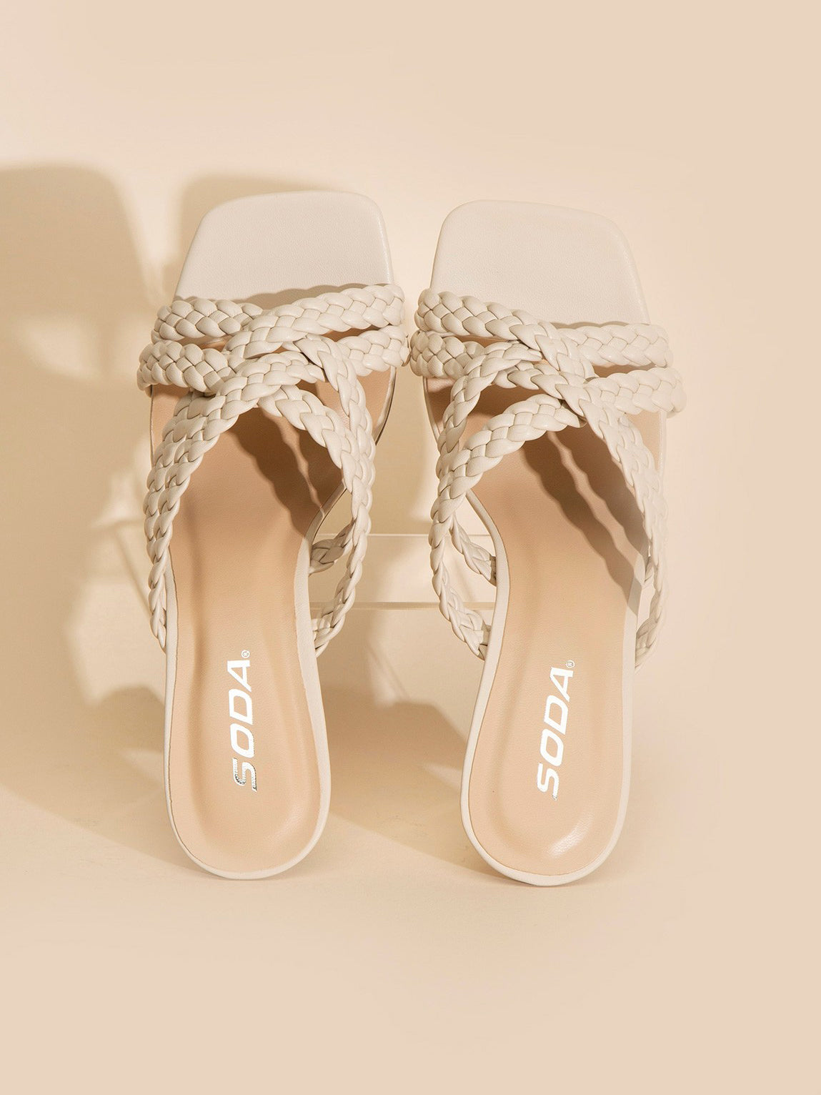 Kellan Double Cross Braided Heels