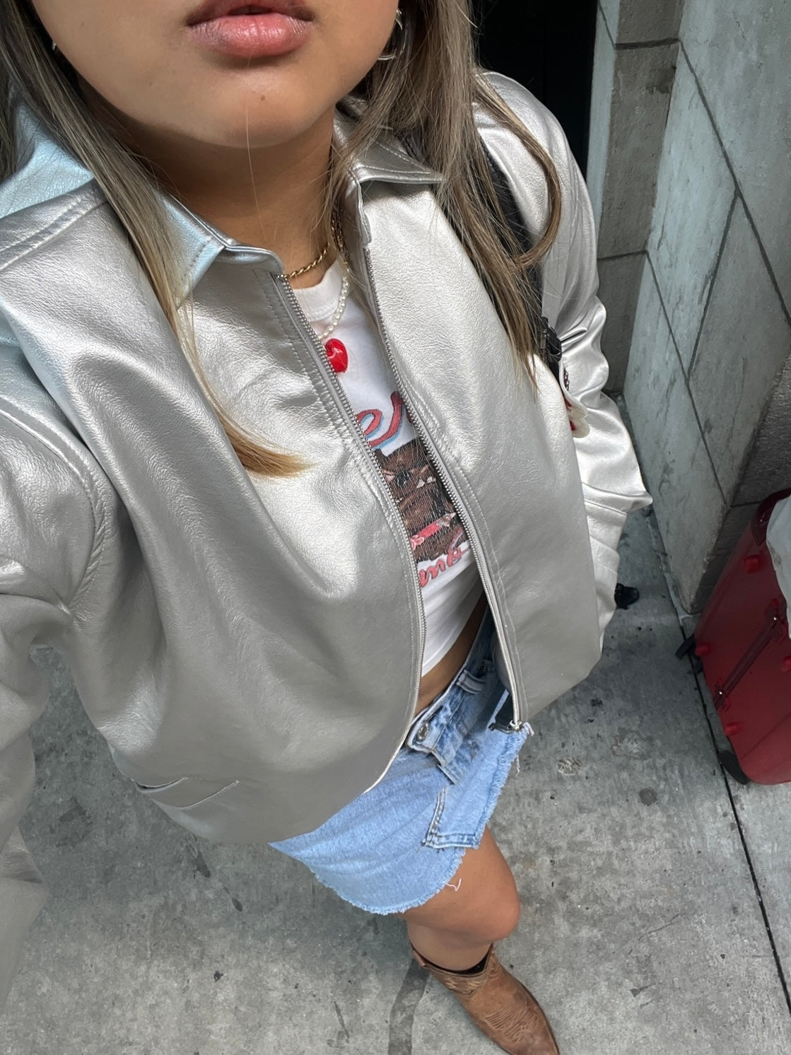 Soho Silver Faux Leather Jacket