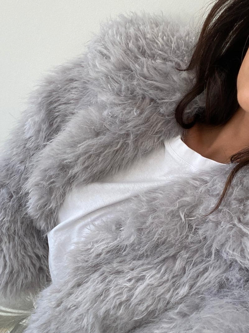 Viola shaggy fur jacket