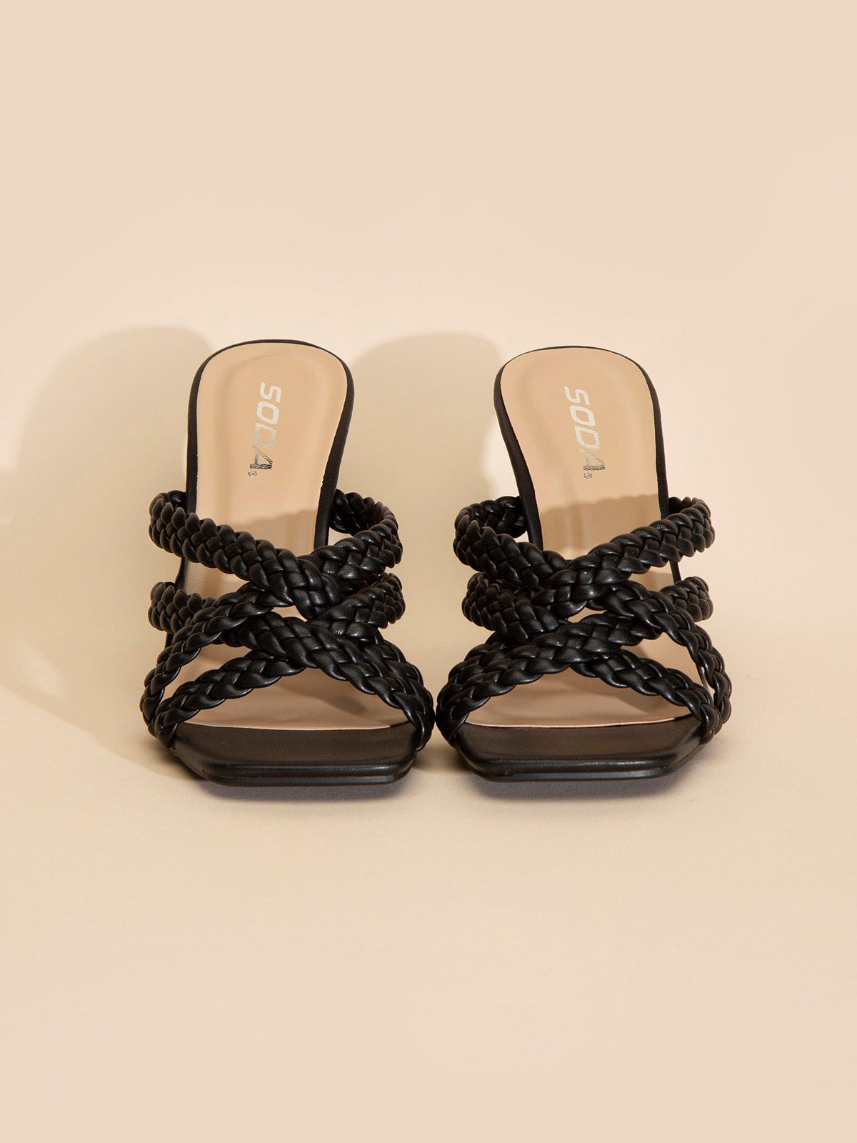 Kellan Double Cross Braided Heels