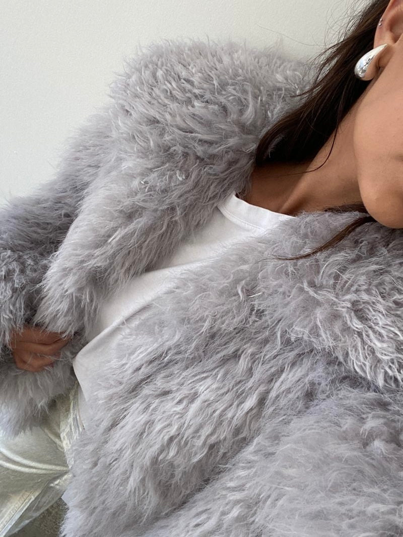 Viola shaggy fur jacket