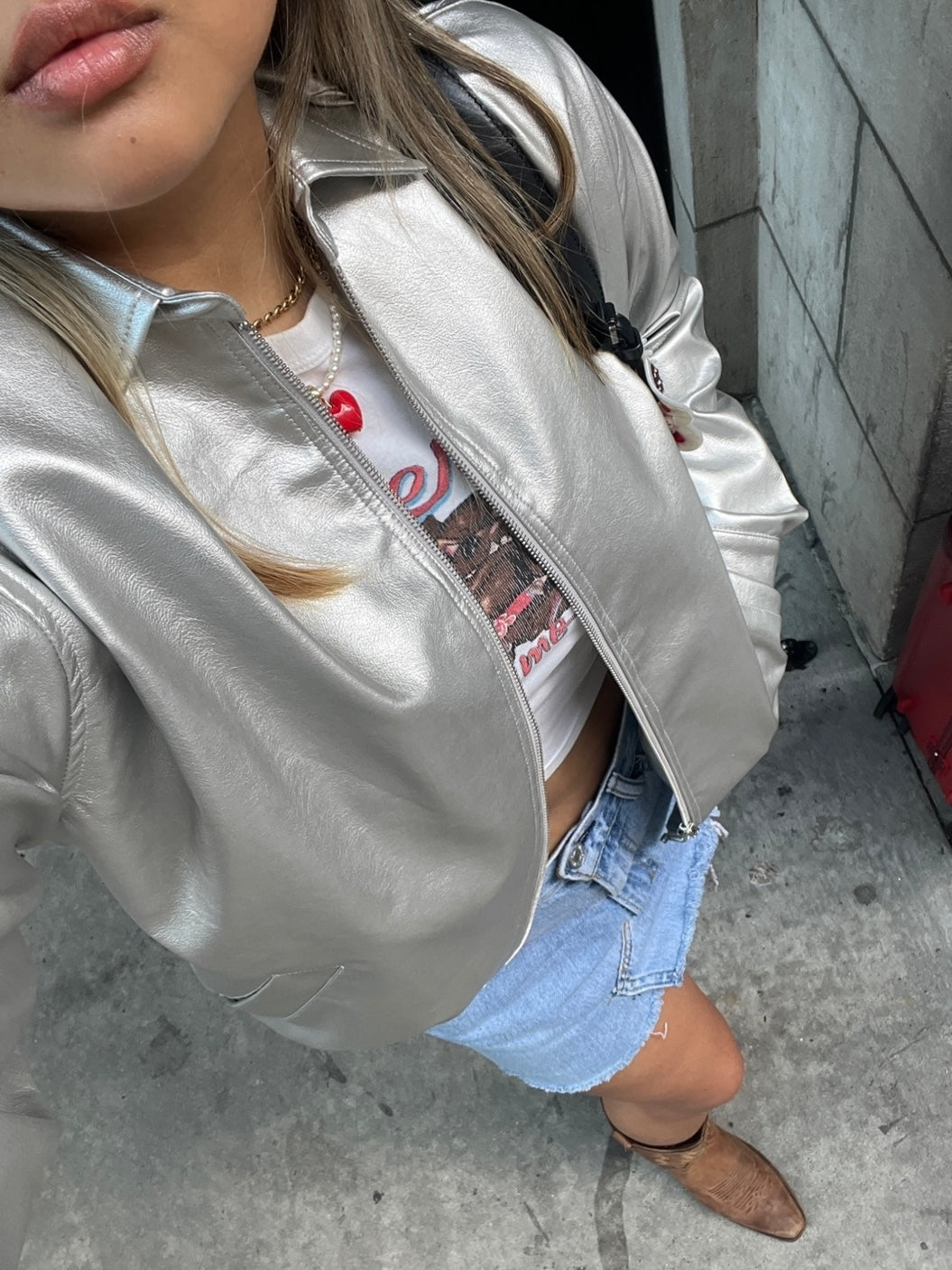 Soho Silver Faux Leather Jacket