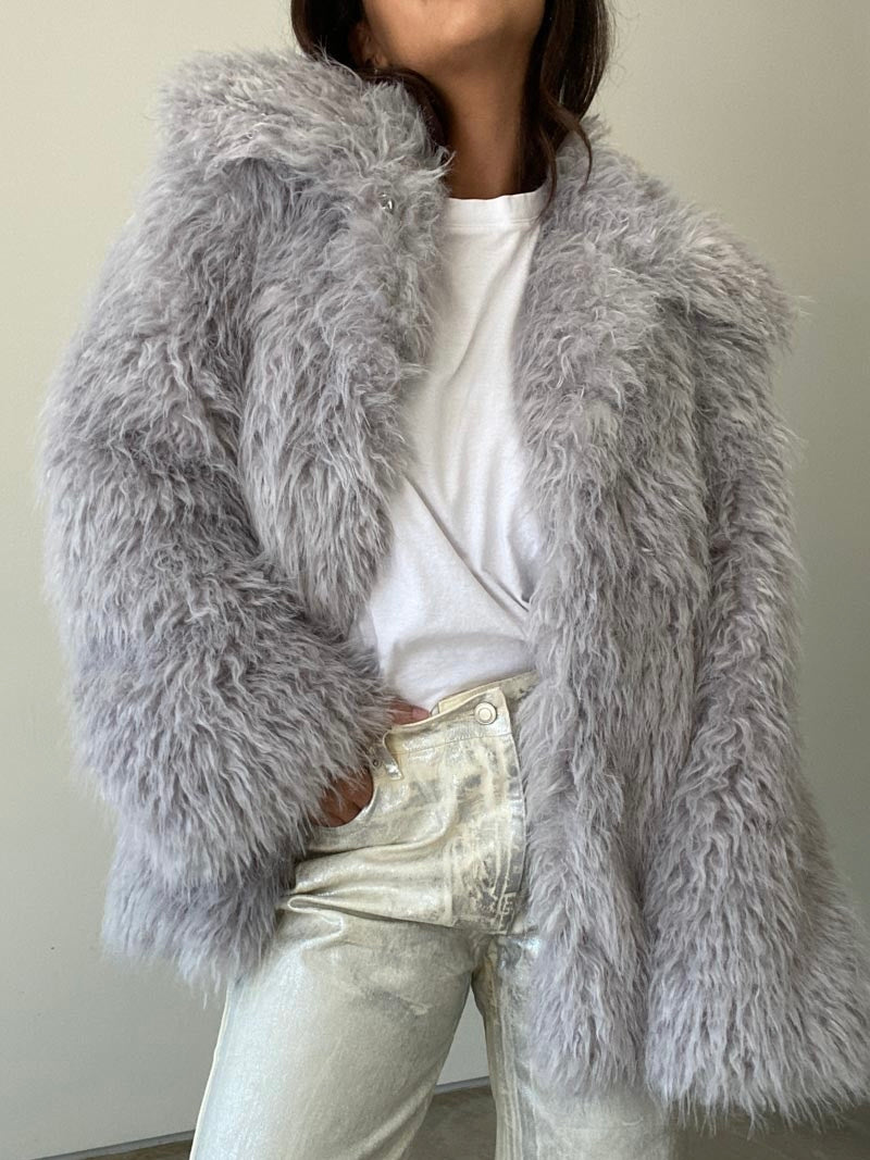 Viola shaggy fur jacket
