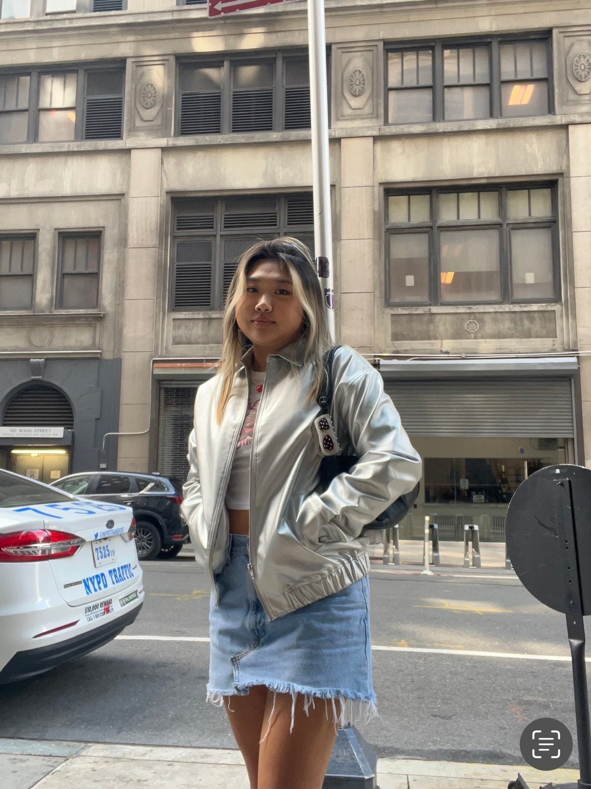 Soho Silver Faux Leather Jacket