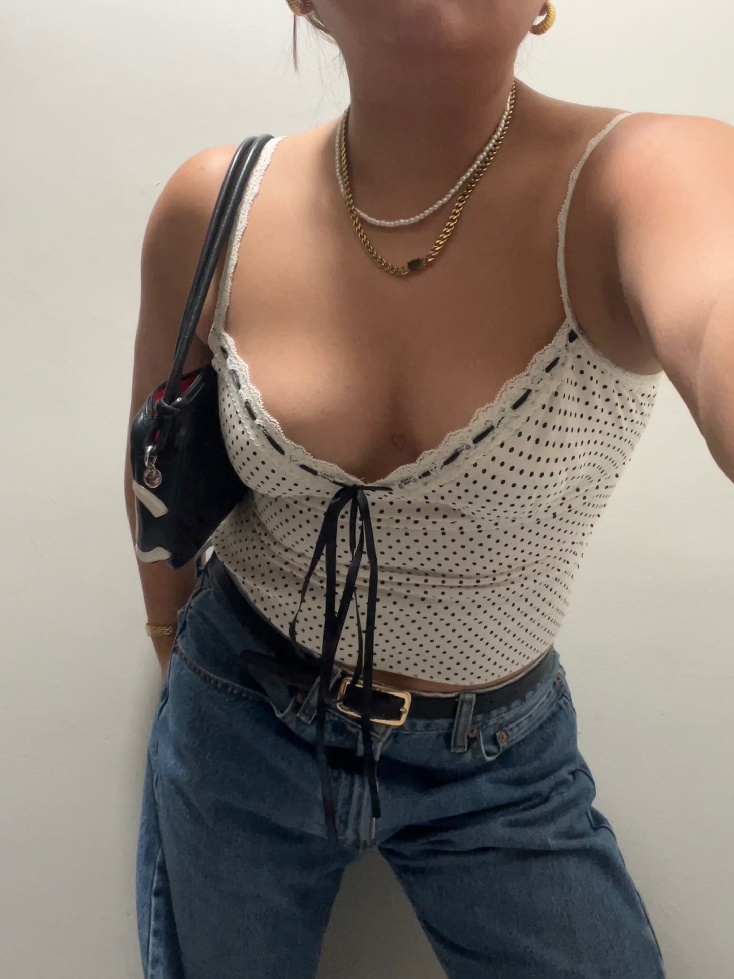 Miu Mini Dot Woven Top