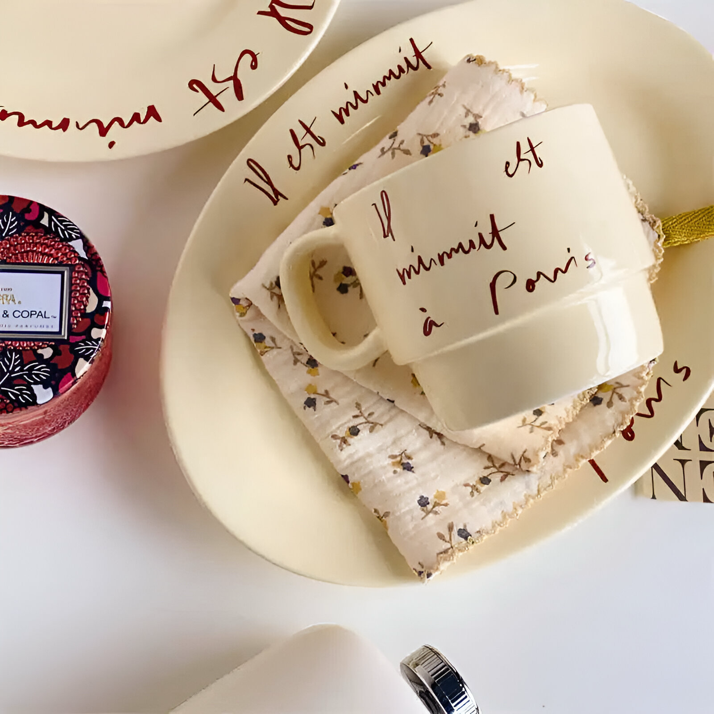 Donna Handwriting Letter Ceramic Plate Combo