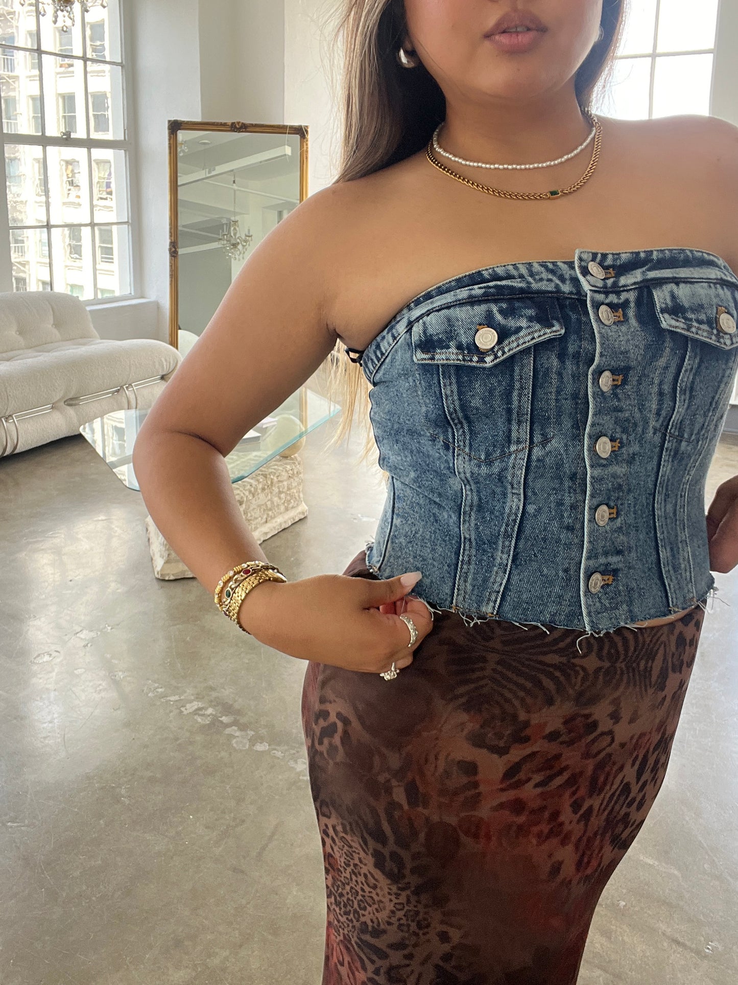 Jacqueline Denim Corset Top