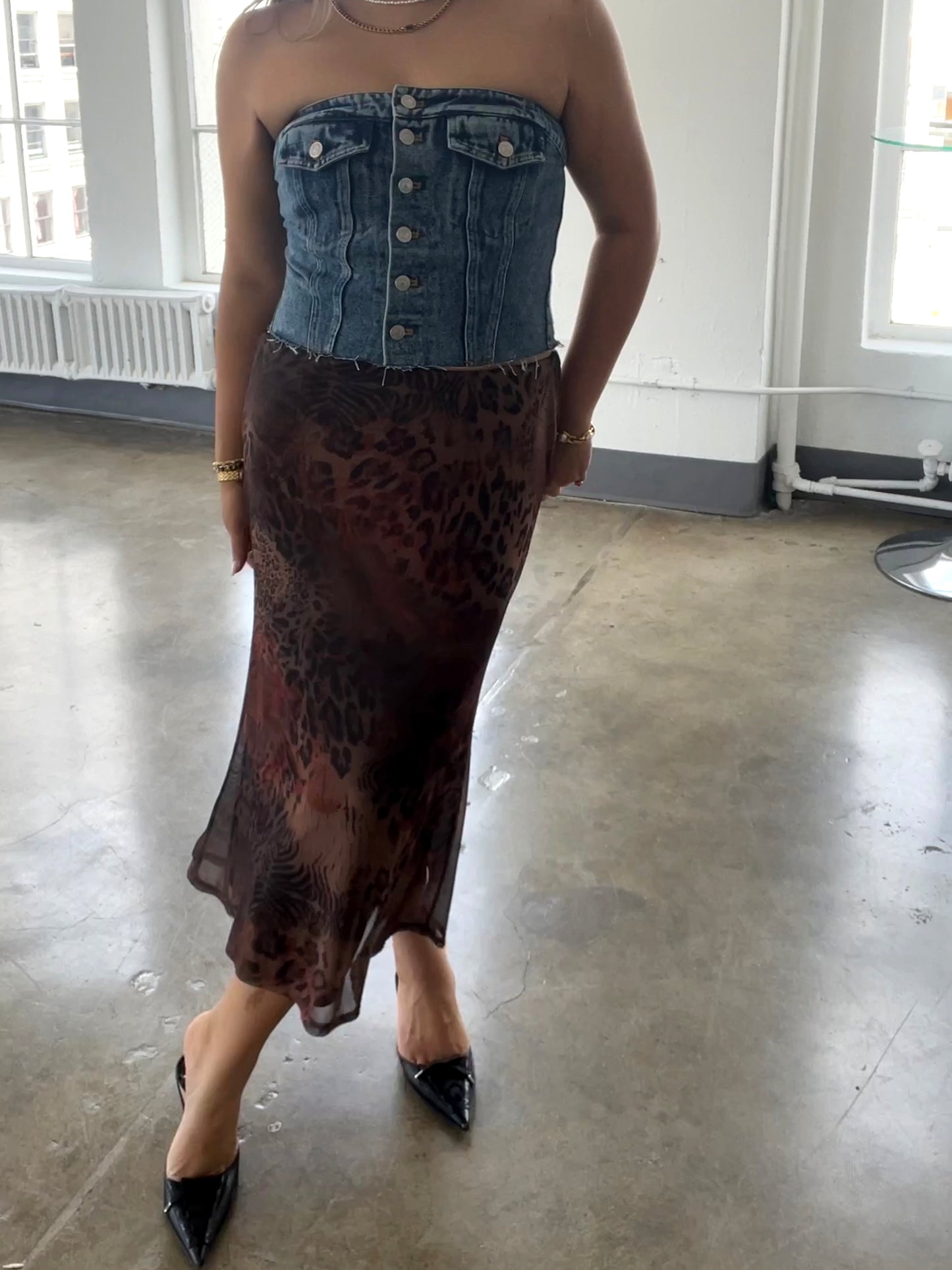 Jacqueline Denim Corset Top