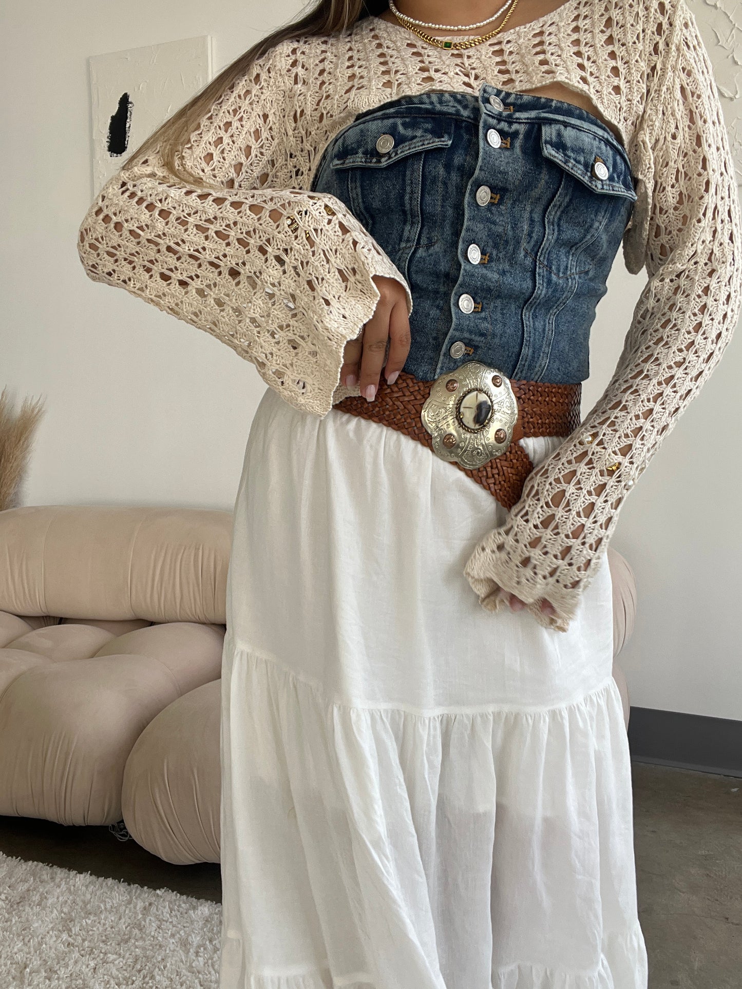 Jacqueline Denim Corset Top