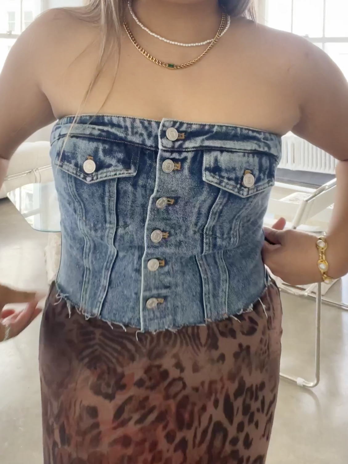 Jacqueline Denim Corset Top