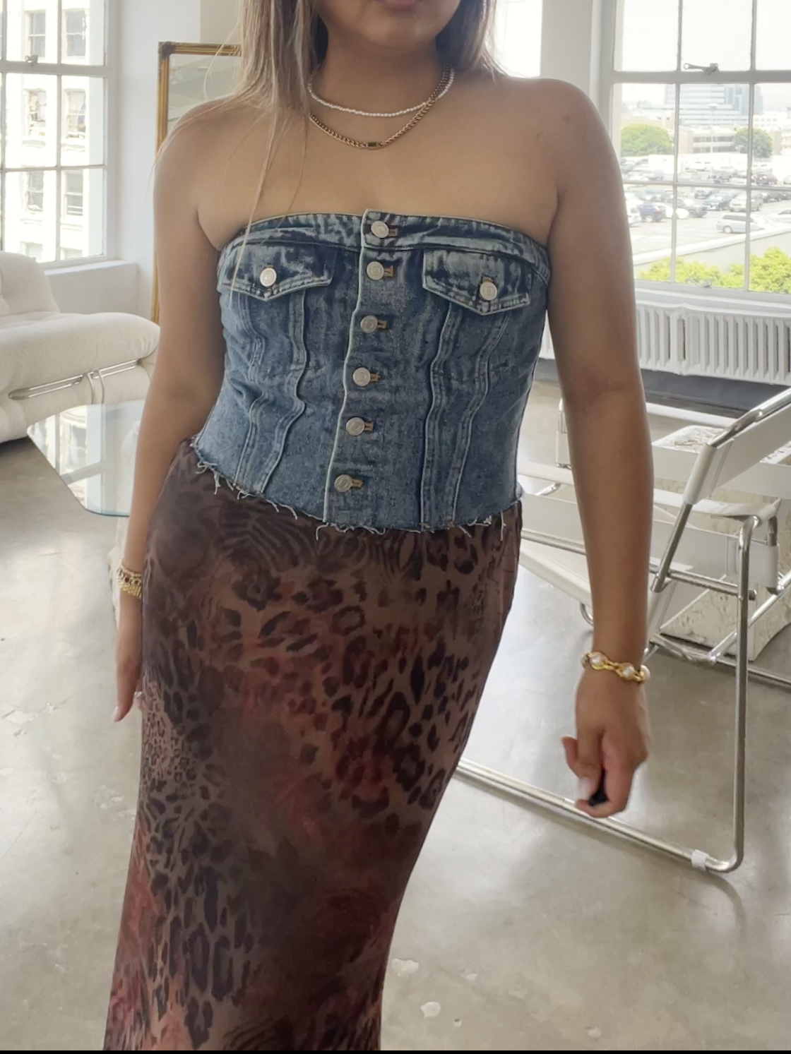 Jacqueline Denim Corset Top