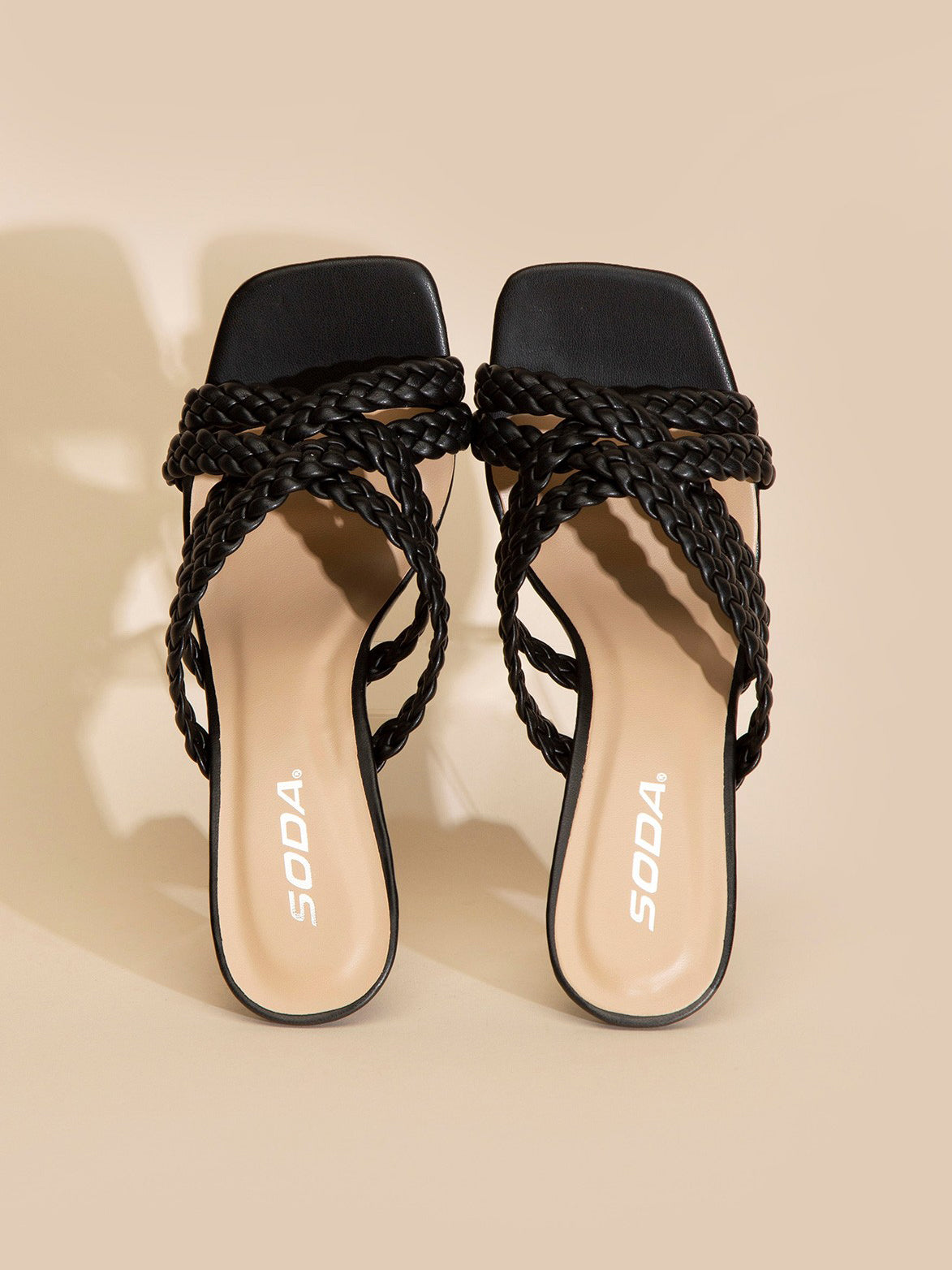 Kellan Double Cross Braided Heels