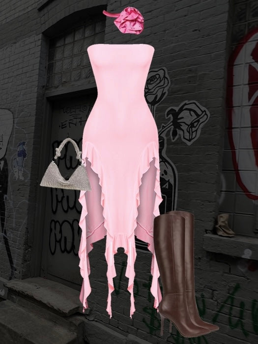 Fanci ruffle detail dress