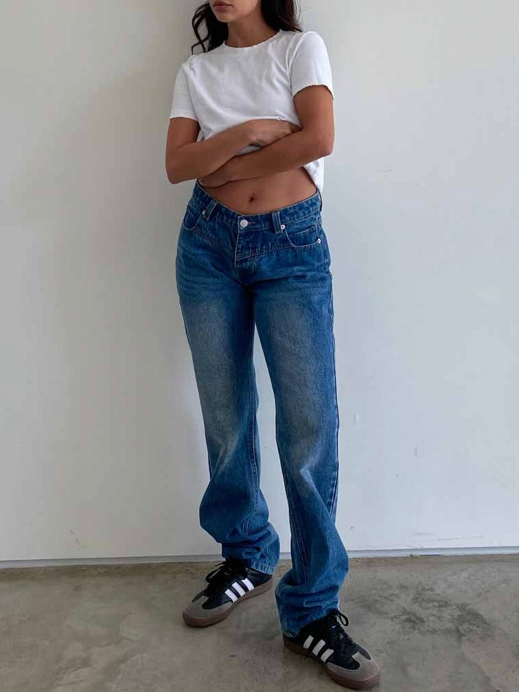 Luna low rise straight jeans