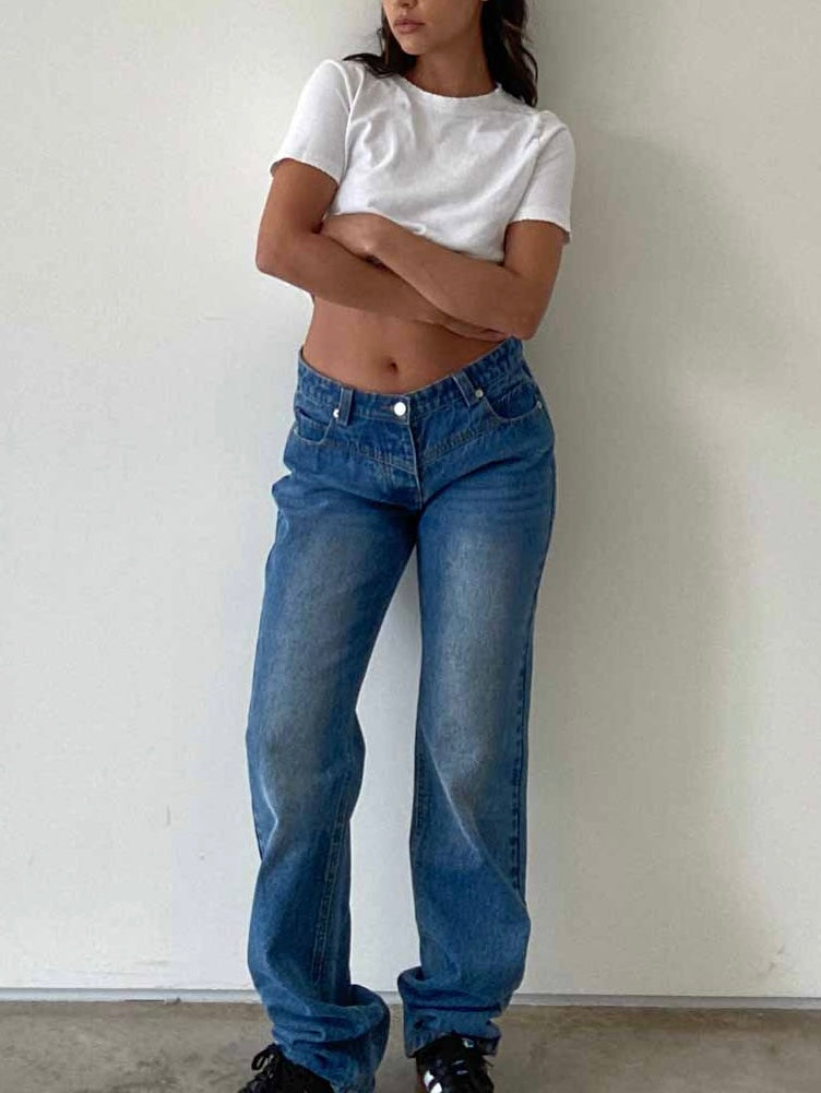 Luna low rise straight jeans