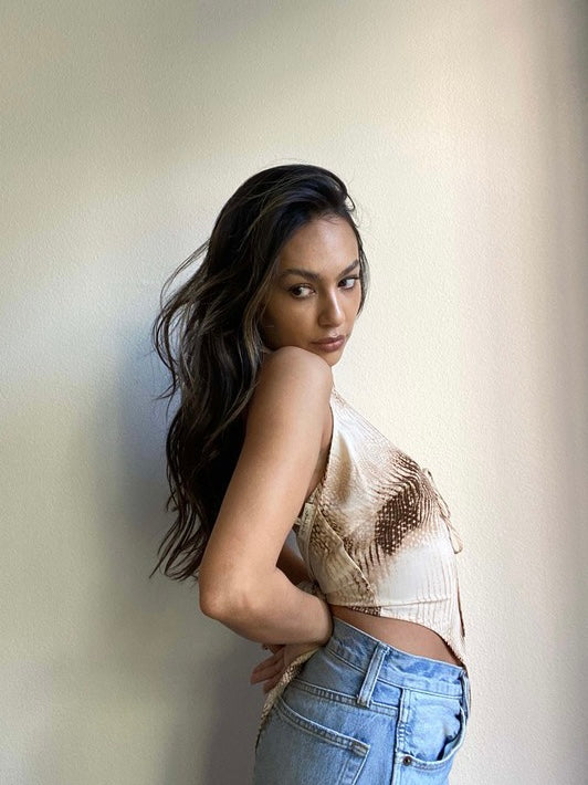 Eva halter snake print top