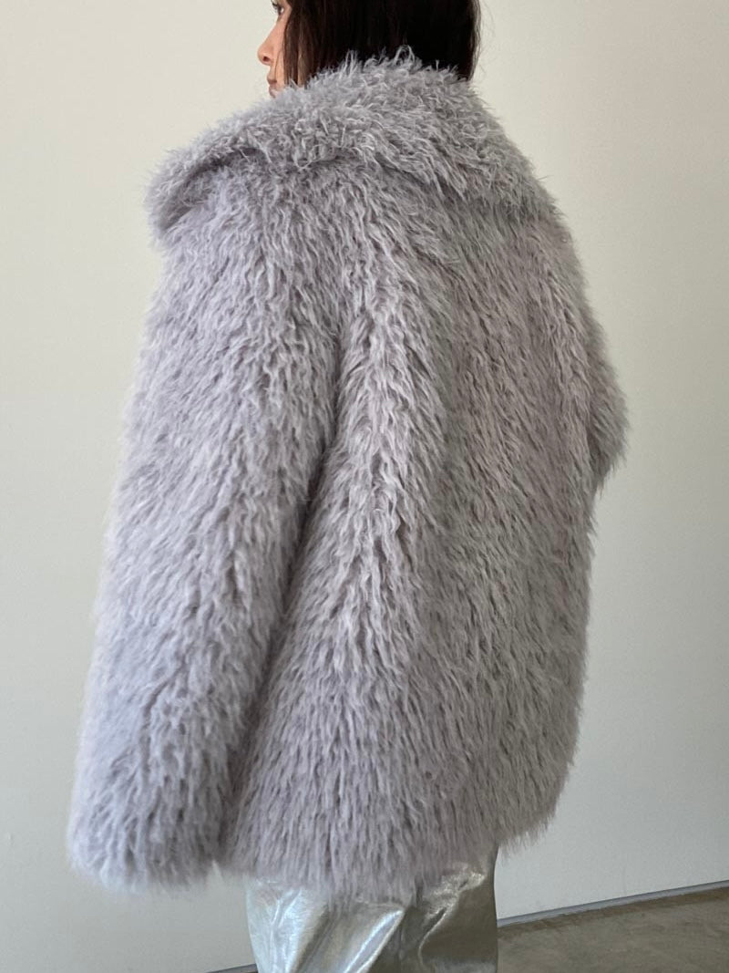 Viola shaggy fur jacket