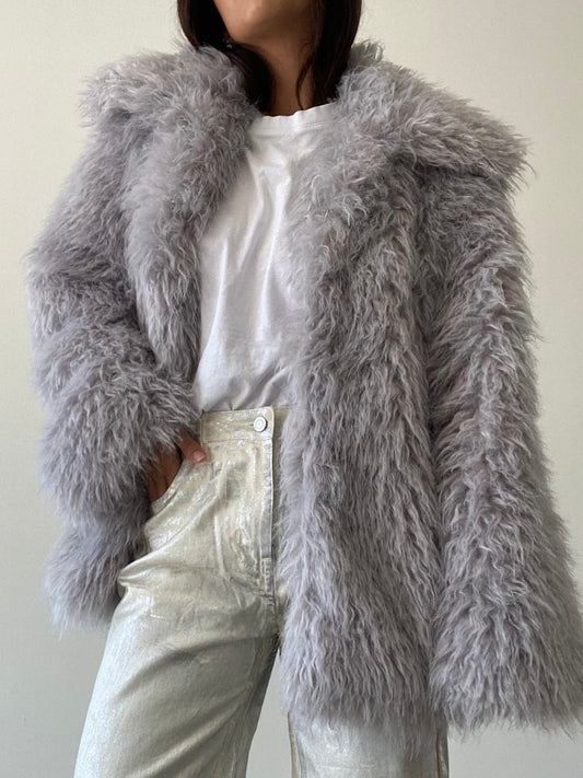 Viola shaggy fur jacket