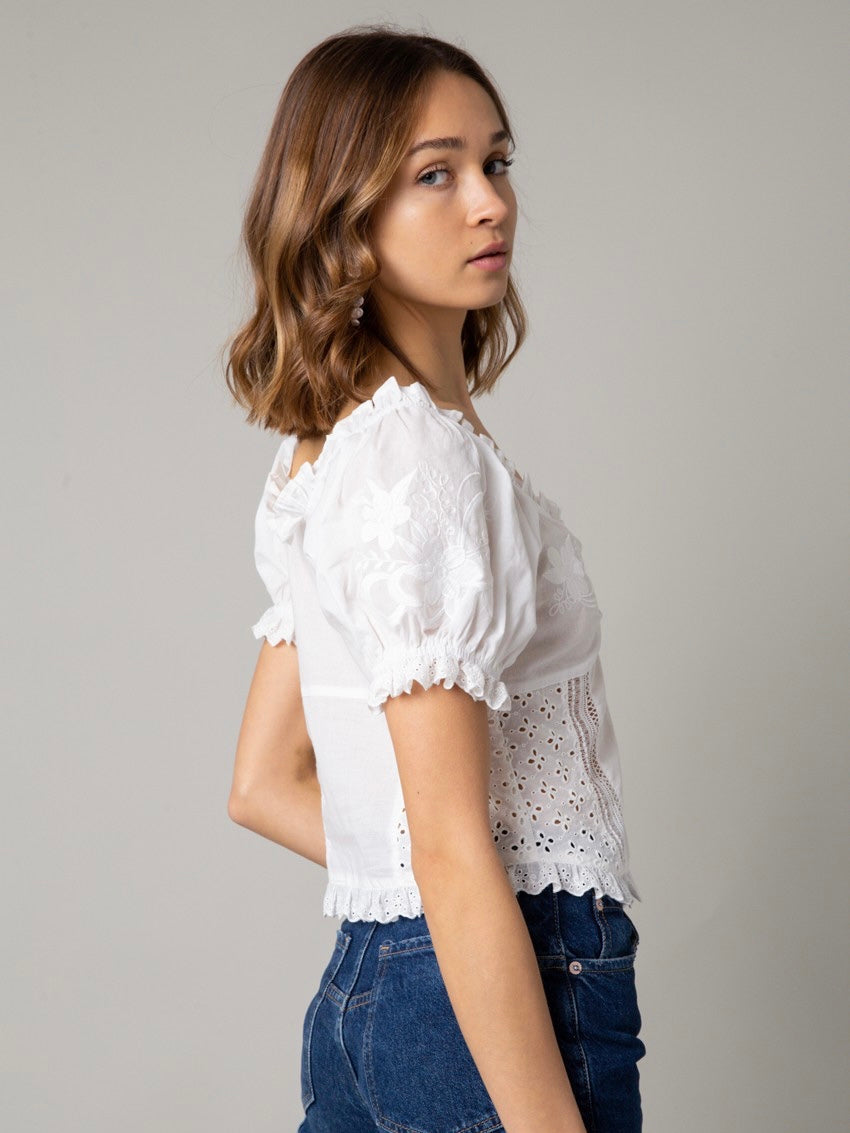 Amelia Peasant Button up Top