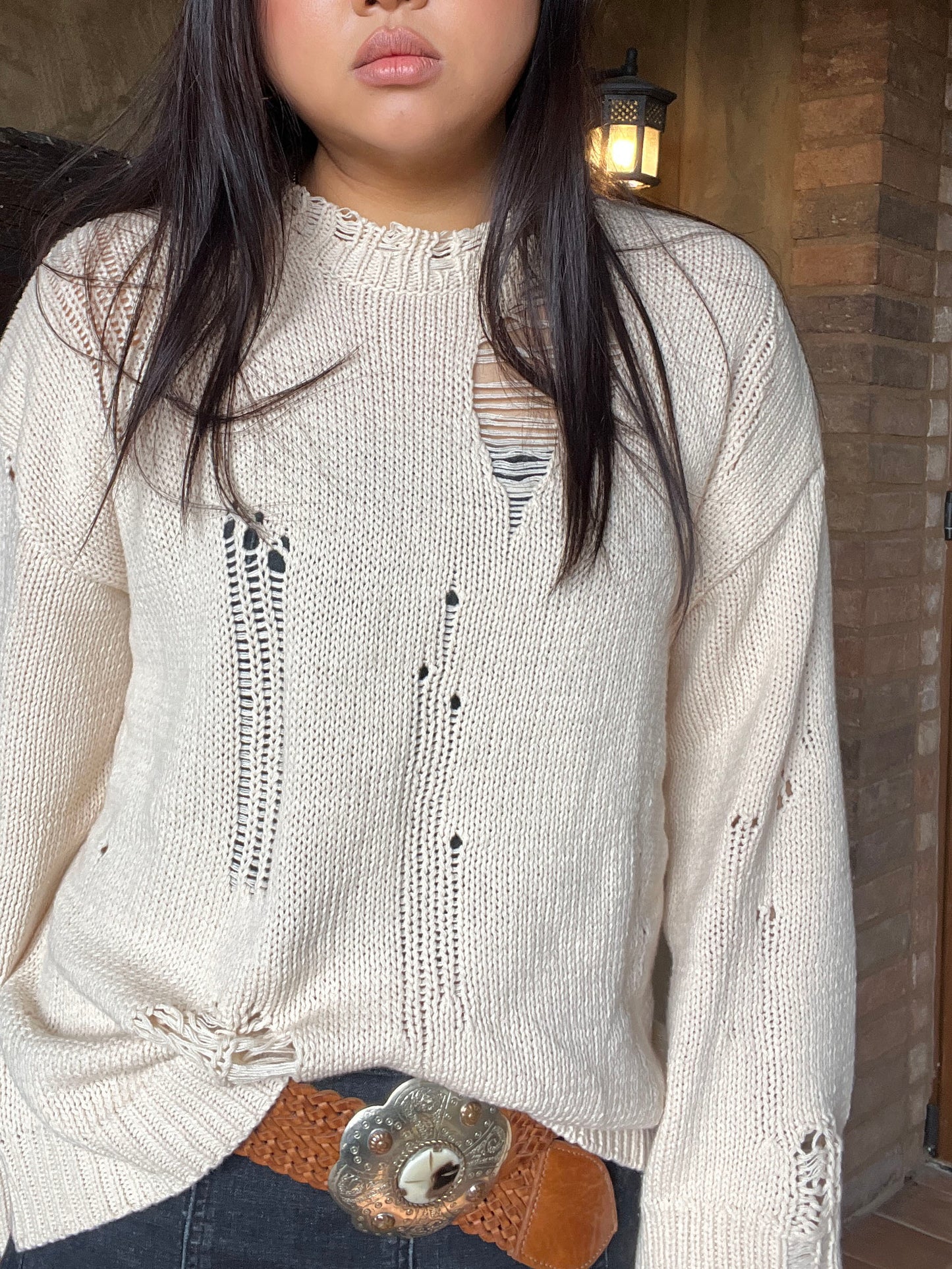 Maison Distressed Oversized Sweater