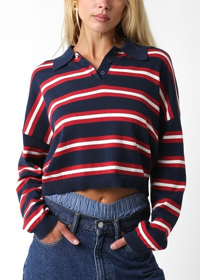 Vineyard stripe rugby sweater