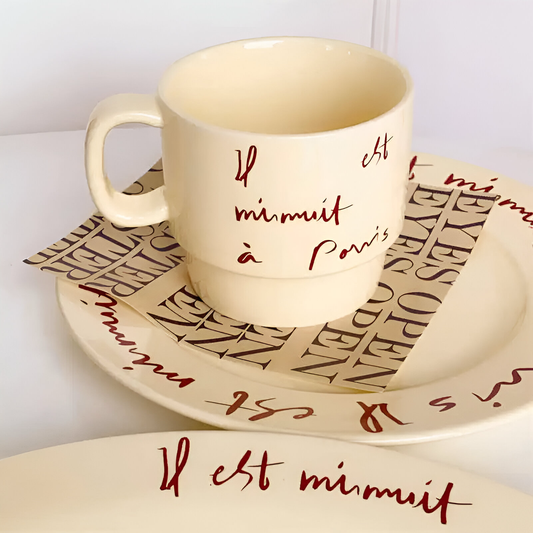 Doona Handwriting Letter Ceramic Plate Combo