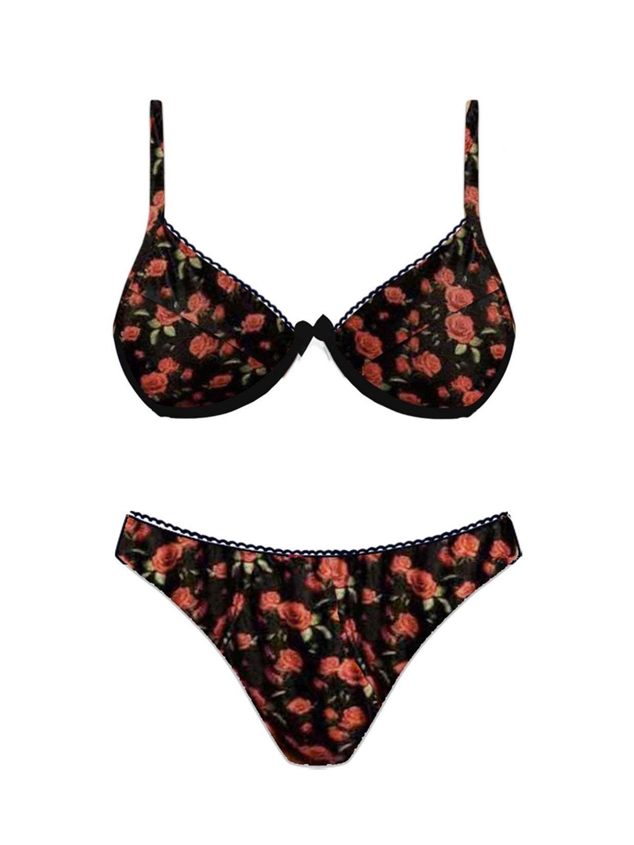 Retro flowers bikini set