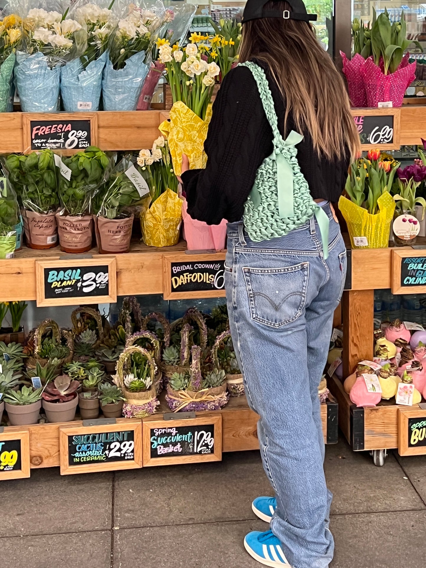 Satin crochet petite bag