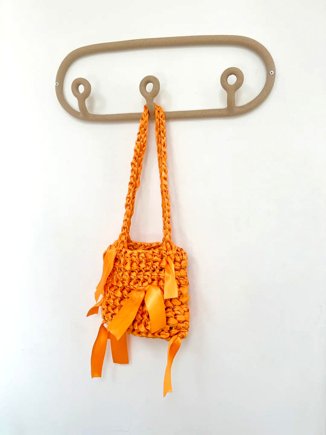 Satin crochet petite bag