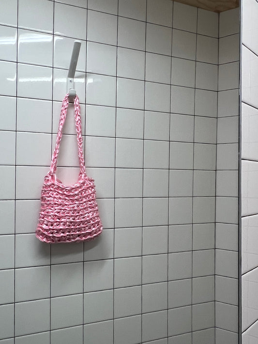 Satin crochet petite bag